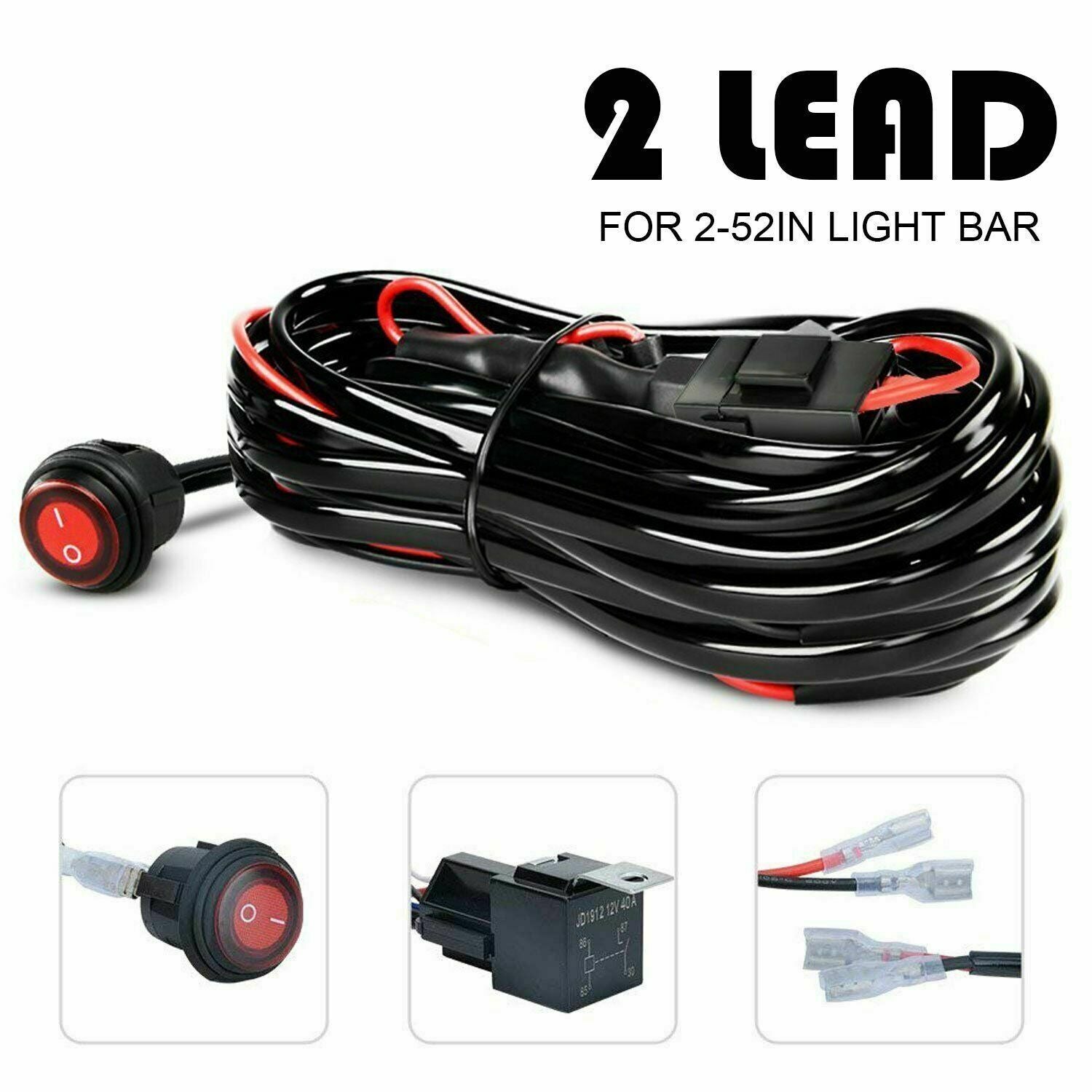Ford Bronco Steel Front Bumper with Winch Plate and 5 LED Lights D-rings & Sensor Mounting Hole/ACC Mounting Bracket
