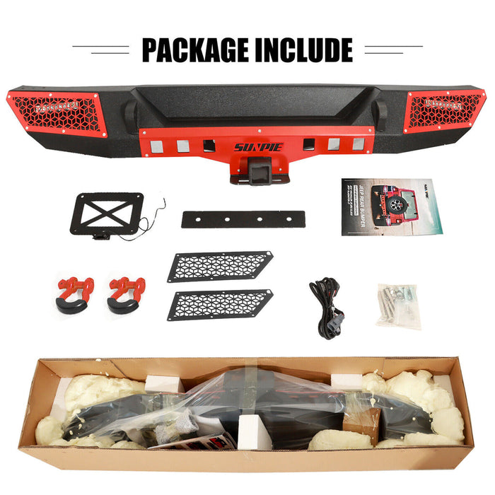 Sunpie B Model 2018+ Jeep Wrangler JL/JLU Front & Rear Bumper Combo with License Plate Holder