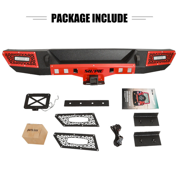 Jeep JK/JKU Front & Rear Bumpers with Winch Plate and License Plate Bracket and License Plate Light