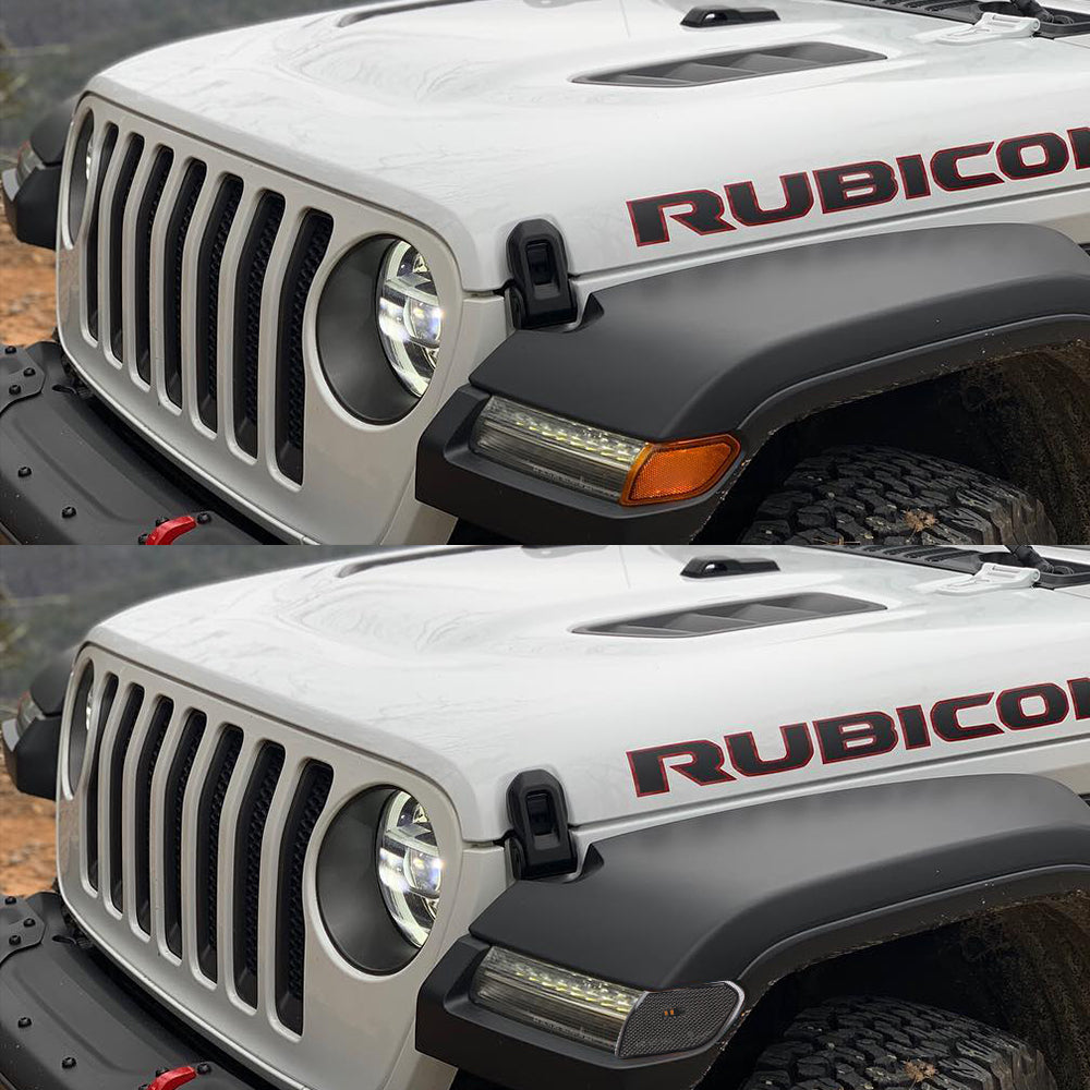 LED side marker lights for Jeep Wrangler JL & Unlimited 2018 2019 Smoked Pair Fender Indicators