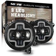 9 inch Halo DRL LED Headlights for 2018-2024 Jeep Wrangler JL/JLU Jeep Gladiator JT