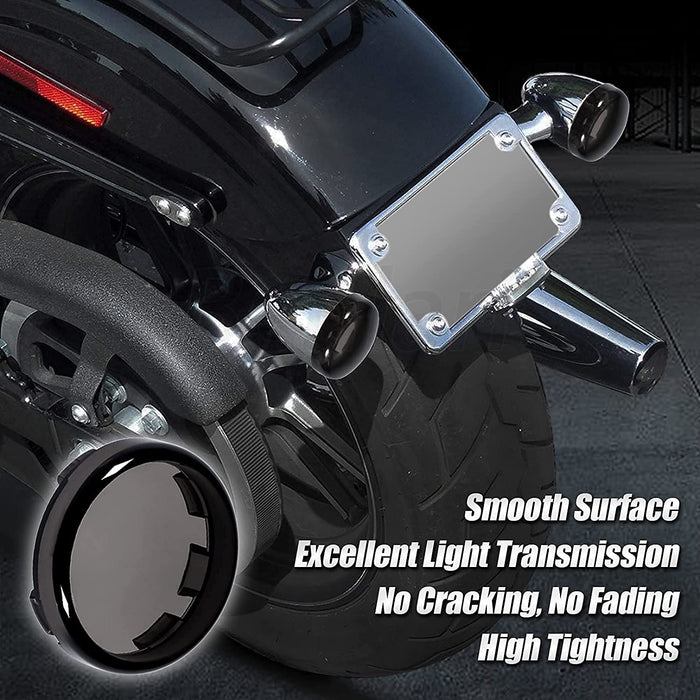 1157 Front & Rear LED Turn Signals Lens Covers Kit Compatible for 1986-2024 Harley Davidson Touring Dyna Softail Sportster Street Glide Road Glide Iron 883