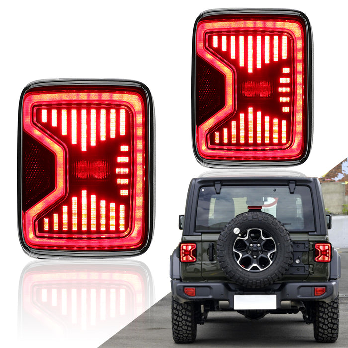 Smoked LED Tail Lights for 2018-2024 Jeep Wrangler JL JLU (Not JK) (2pcs/set)