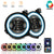 9" RGB-W Halo LED Headlights + 4" RGBW LED Fog Lights For  2018-2024 Jeep Wrangler JL JLU Gladiator (JT)