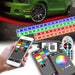 Multi-color RGB LED strip neon lights kit with APP & remote control for cars