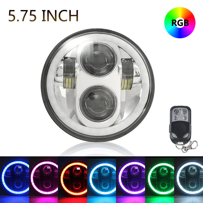 5.75" RGB Halo Headlight for Harley Davidson Dyna Sportster