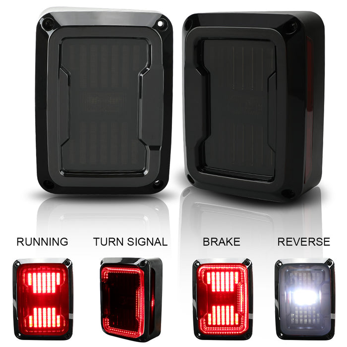 Smoked LED Tail Lights for 2007-2018 Jeep Wrangler JK JKU (2pcs/set)