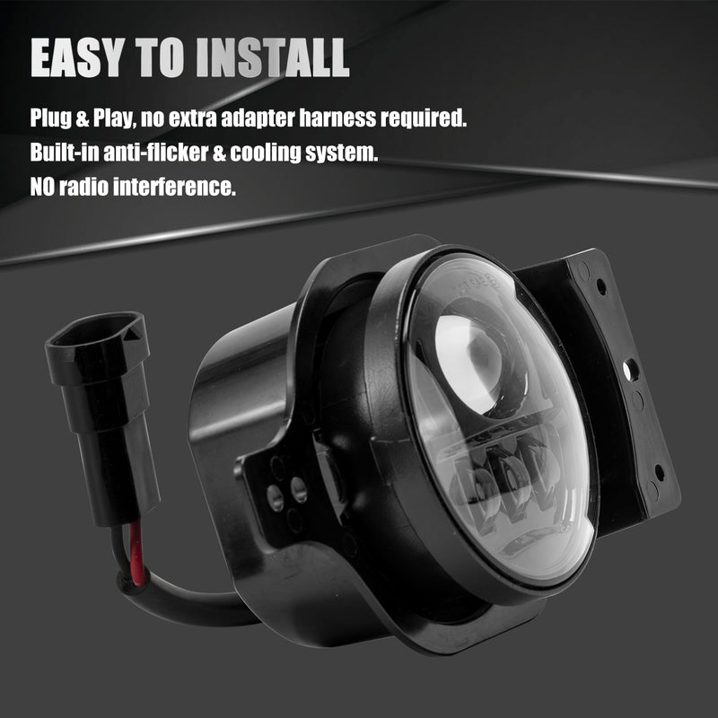 9"Black High/Low Beam LED Leadlights and 4"5D LED Fog Lights for 2018-2025 Jeep Wrangler JL & Jeep Gladiator