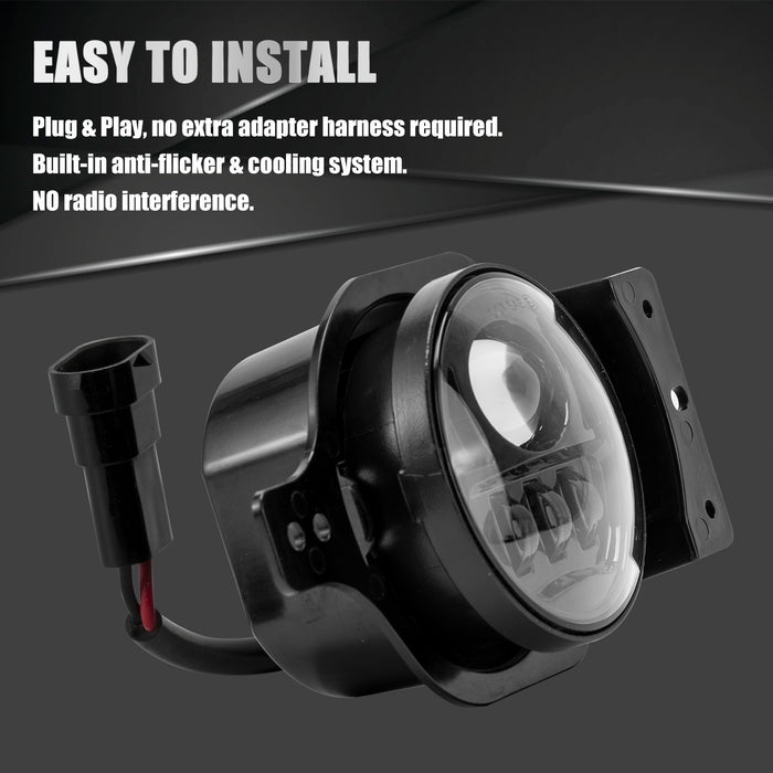 4 inch 5D LED Fog Lights for 2018-2025 Jeep Wrangler 4xe JL JLU Jeep Gladiator JT (2pcs/set)