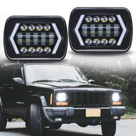 5x7 Led Headlight, 85W 7x6 Led Headlights with High Low Beam DRL, H6054 5054 Rectangular Sealed Beam for Jeep Wrangler YJ 6054 H5054 Cherokee XJ Truck (2pcs/set)