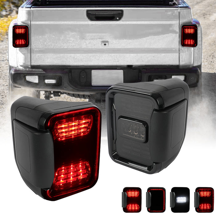 Smoked Jeep Gladiator LED Tail Lights Compatible for 2019-2024 Jeep Gladiator JT (Pair)