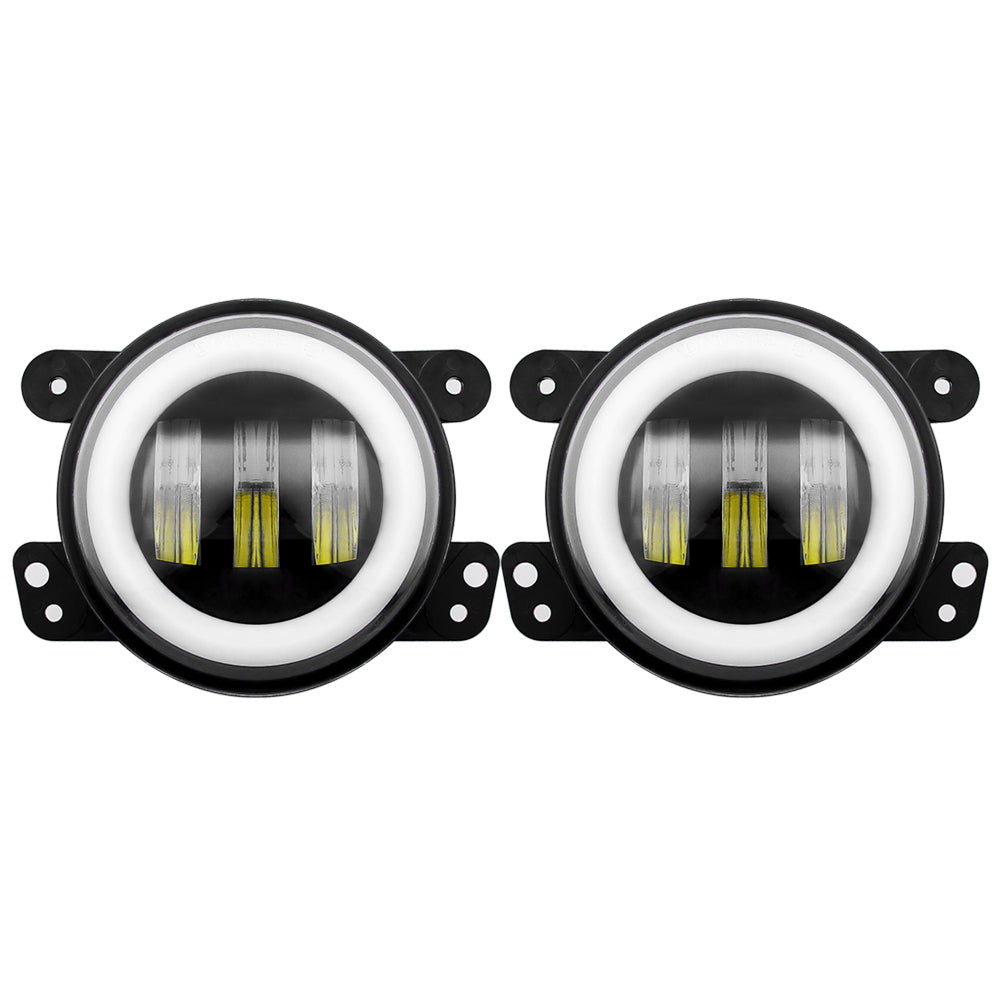 Sunpie 7" White DRL/Amber Turn Signal halo Headlights/4" Fog Light combo set