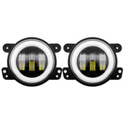 Sunpie 7" White DRL/Amber Turn Signal halo Headlights/4" Fog Light combo set