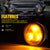 Amber/Smoke LED Front Turn Signal Lights for 2007-2018 Jeep Wrangler JK JKU Turn Lamp Fender Side Maker Parking Lights (2pcs/set)