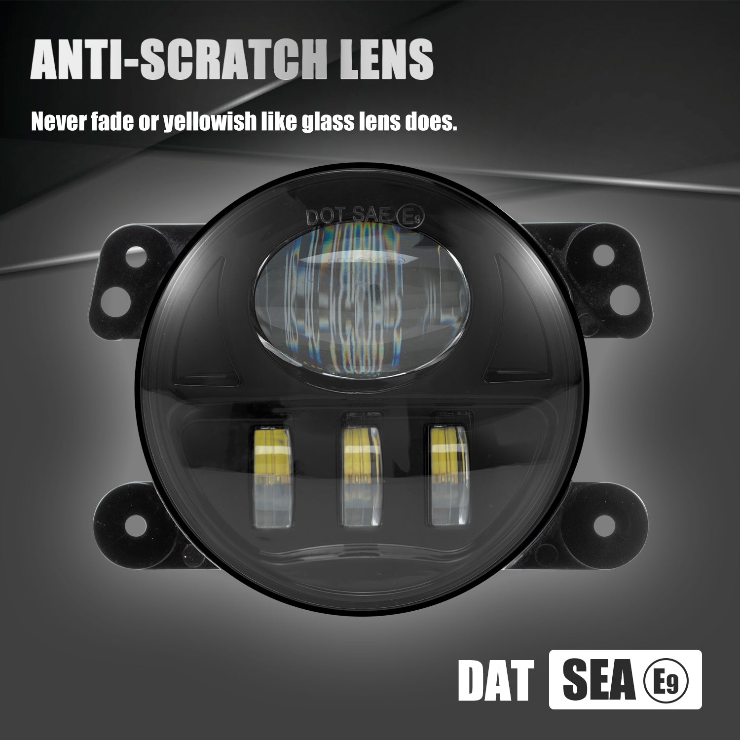 4 inch Blcak/Chrome 3D Lens 45W LED Fog Lights for 2007-2018 Jeep Wrangler JK JKU (2pcs/set)