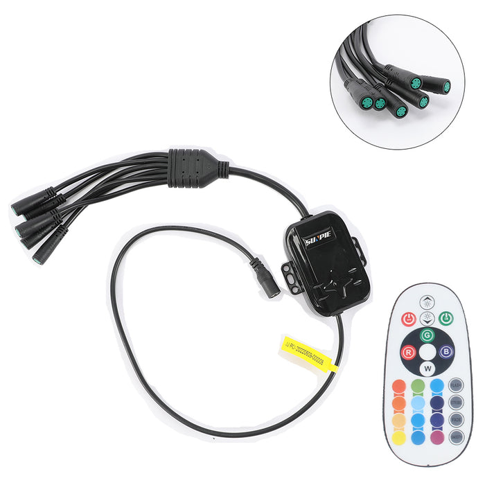 Sunpie 6 PCS RGBW Rectangle Series LED Rock Lights Bluetooth & Remote Controller