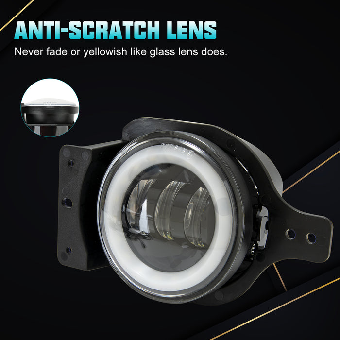 (2pcs/set) 4 inch RGBW LED Fog Lights for 2018-2025 Jeep Wrangler JL/JLU Jeep Gladiator (JT)