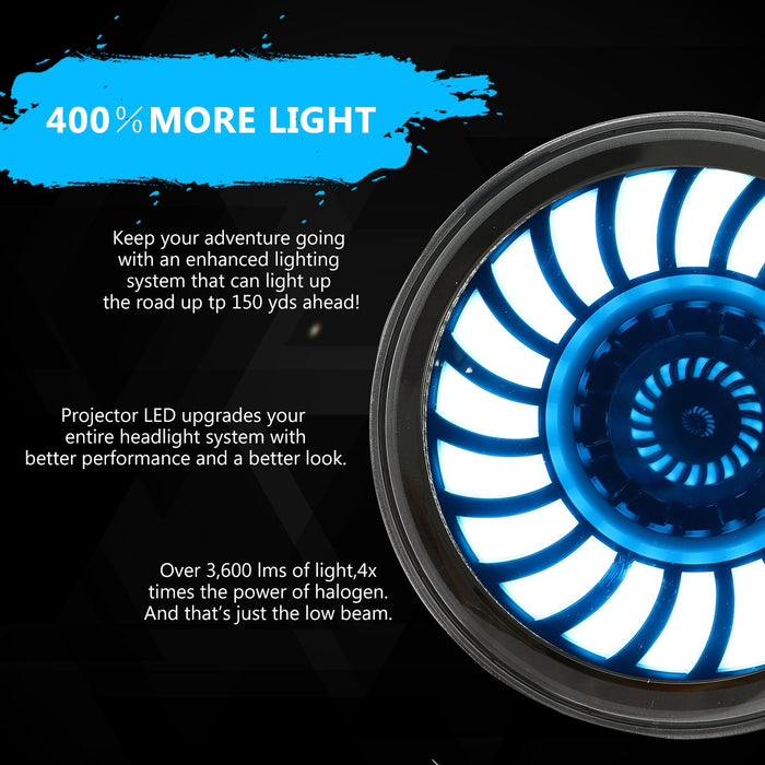 9"Rotating Series 3D LED Lens Halo Headlights with Turn Signal For 2018-2025 Jeep Wrangler JL JLU & Jeep Gladiator JT (2pcs/set)