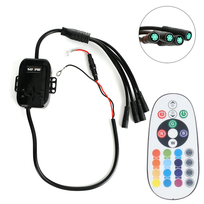 Sunpie 4PCS RGBW Rectangle LED Rock Lights Bluetooth & Remote Controller