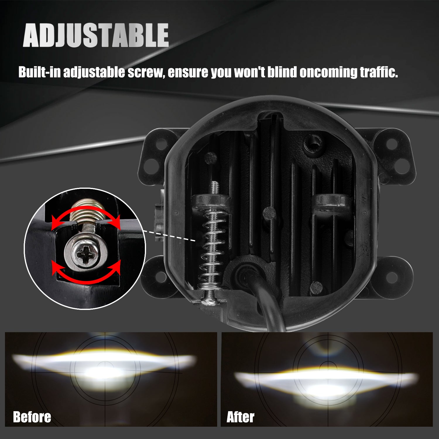 4 inch Blcak/Chrome 3D Lens 45W LED Fog Lights for 2007-2018 Jeep Wrangler JK JKU (2pcs/set)