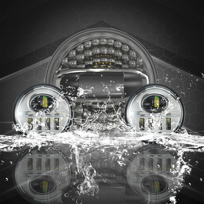 SUNPIE LED Headlight and Auxiliary Light Combo for Harley Davidson