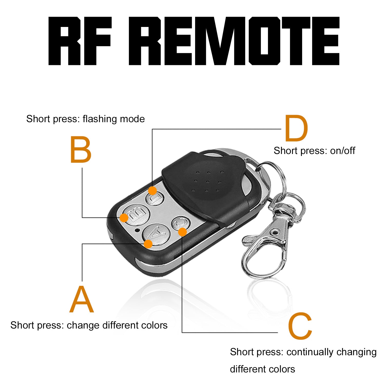 Universal Motorcycle RGB LED Light Kit with Dual Remotes (Advanced Rectangular Controller & 4-Key Keychain)