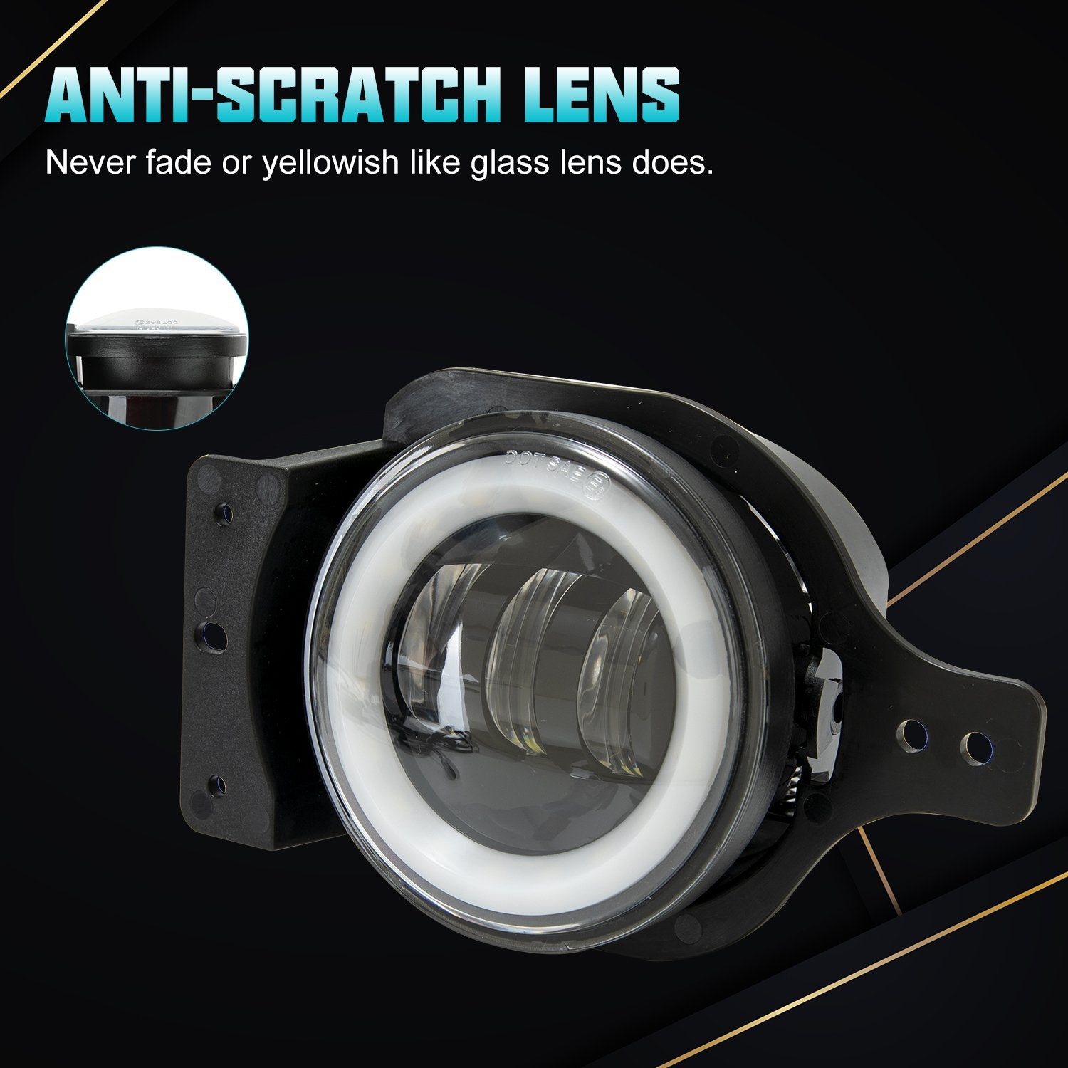 4 inch RGB Halo Rotating Series LED Fog Lights for 2018-2026 Jeep Wrangler 4xe JL JLU Jeep Gladiator (JT) (2pcs/set)