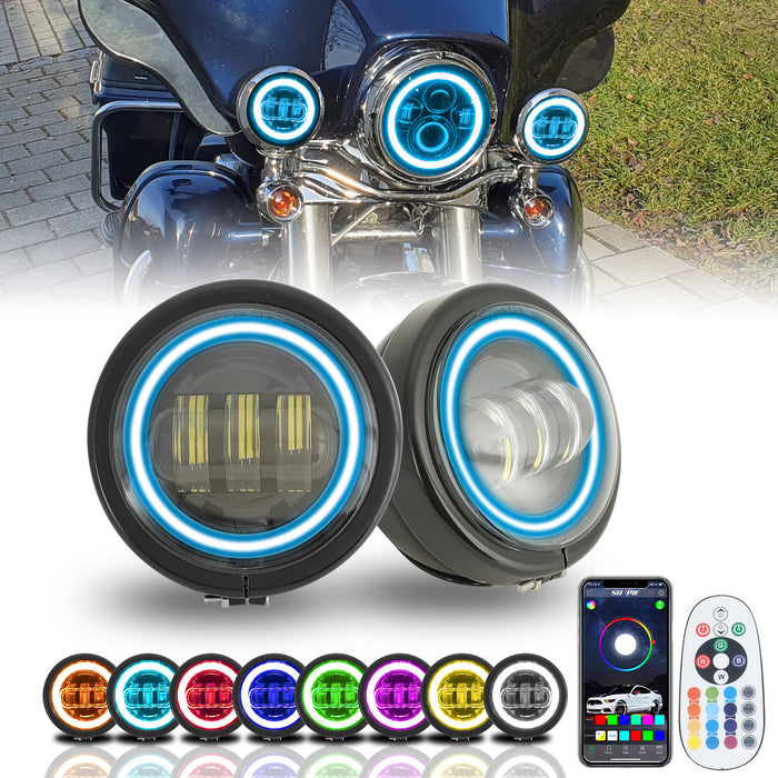 4.5 inch RGBW LED Passing Lights Fog Lights For Harley-Davidson (2pcs/set)