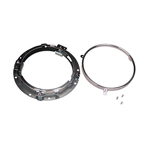 Sunpie 7 inch Chrome RGBW Headlight with Bracket Mounting Ring Combo Kits for Harley