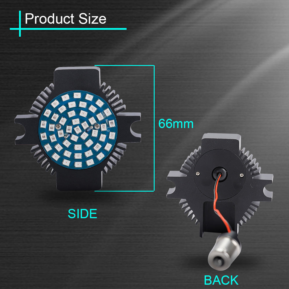 Flat Style 1156 Rear LED Turn Signal Inserts for Harley Davidson - Brilliant Red (Pair)