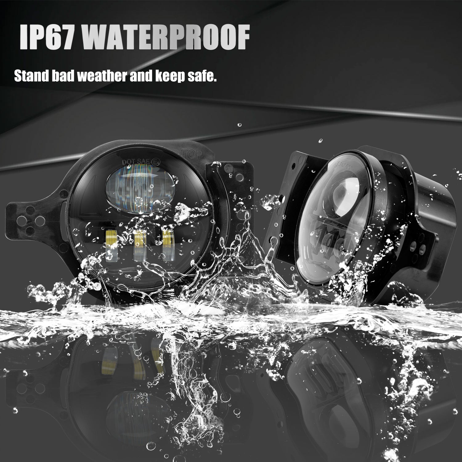4 inch 5D LED Fog Lights for 2018-2026 Jeep Wrangler 4xe JL JLU Jeep Gladiator JT (2pcs/set)