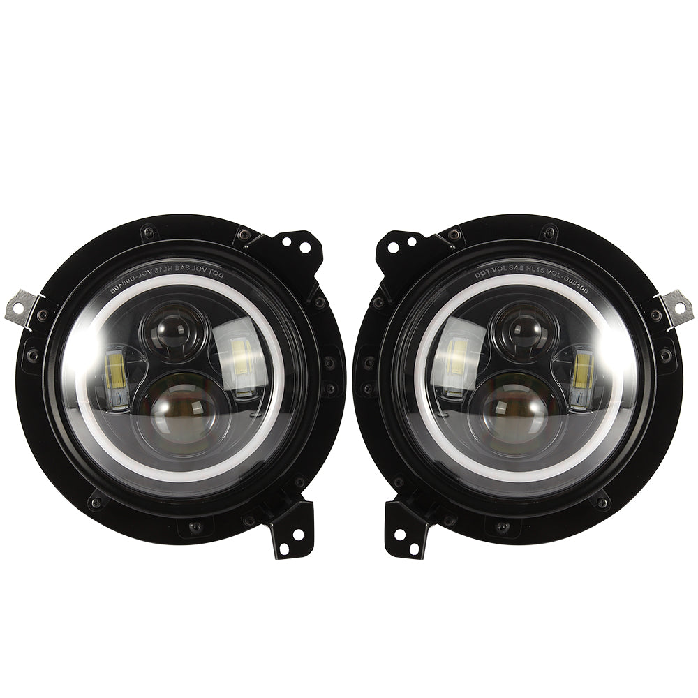 7" Headlight Retrofit Bracket for Jeep Wrangler JL JLU 2018 2019 (Pair) (LED Wiring Adapters Included)