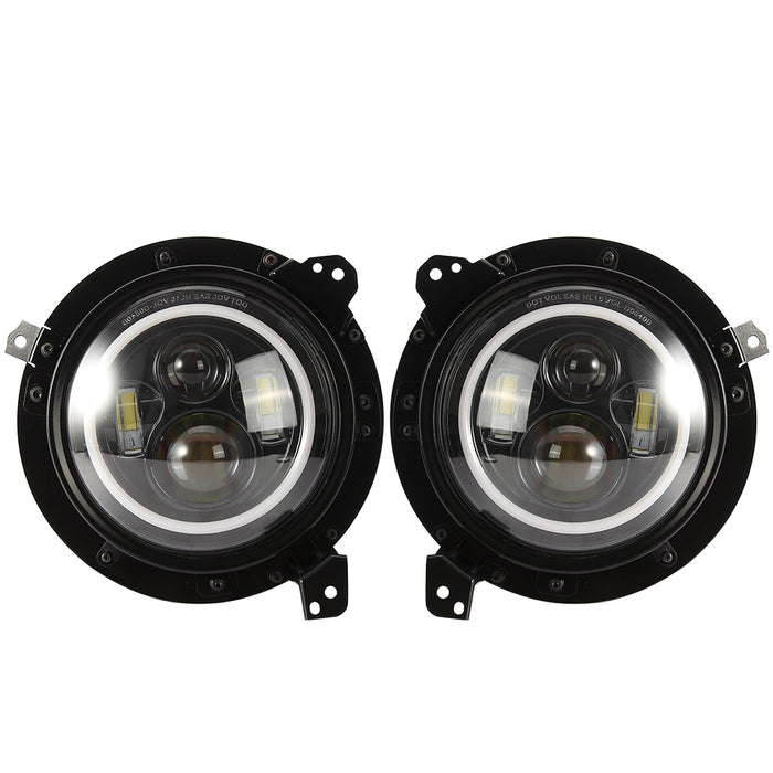7" Headlight Retrofit Bracket for Jeep Wrangler JL JLU 2018 2019 (Pair) (LED Wiring Adapters Included)