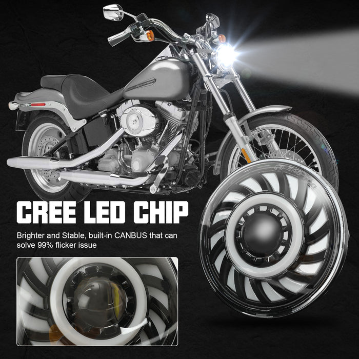 5-3/4 5.75" RGBW LED Headlights with Mobile APP & Remote for Harley Davidson