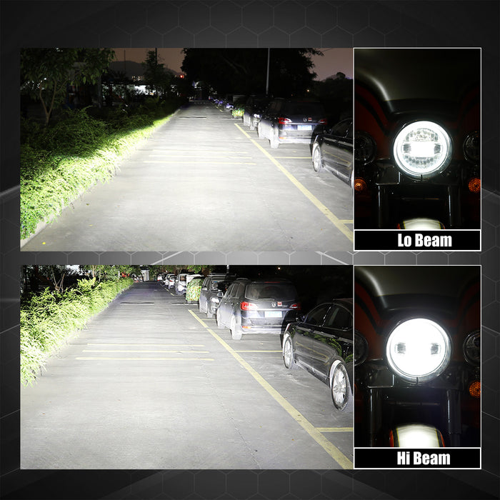 SUNPIE LED Headlight and Auxiliary Light Combo for Harley Davidson