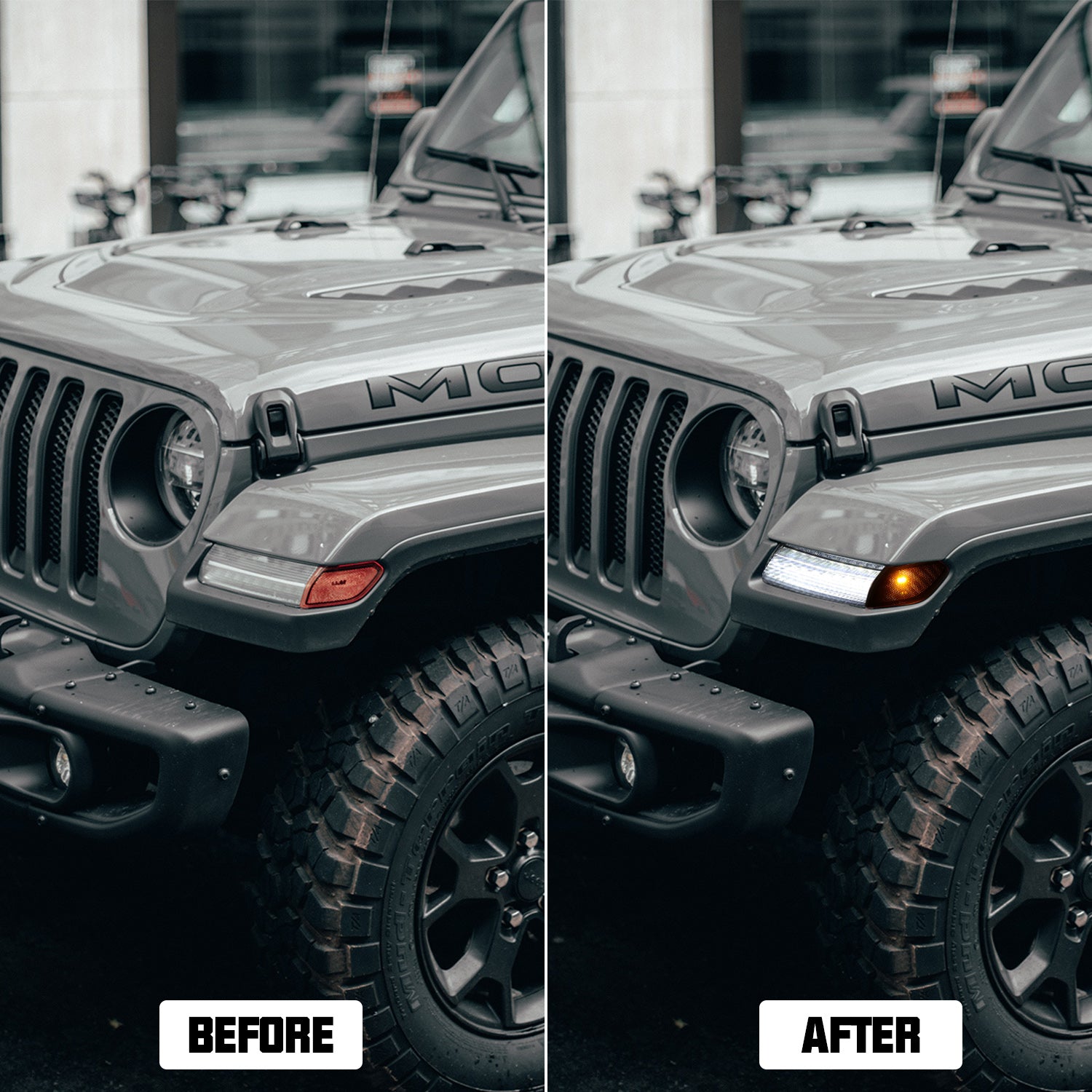 LED Fender Lights and Side Marker Lights (DOT) with Turn Signal Function for 2018-2026 Jeep Wrangler 4xe JL/JLU and Jeep Gladiator