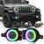 9" Rotating Series 3D LED Lens Halo Headlights + 4" Rotating Series Fog Lights Combo Kits for 2018-2024 Jeep Wrangler JL JLU & Jeep Gladiator JT