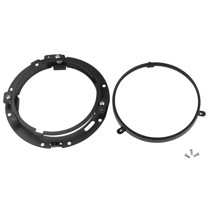 (Chrome/Black) 7" Harley Daymaker Headlight/ 4.5" Fog Lights/ Bracket Mounting Ring Kit