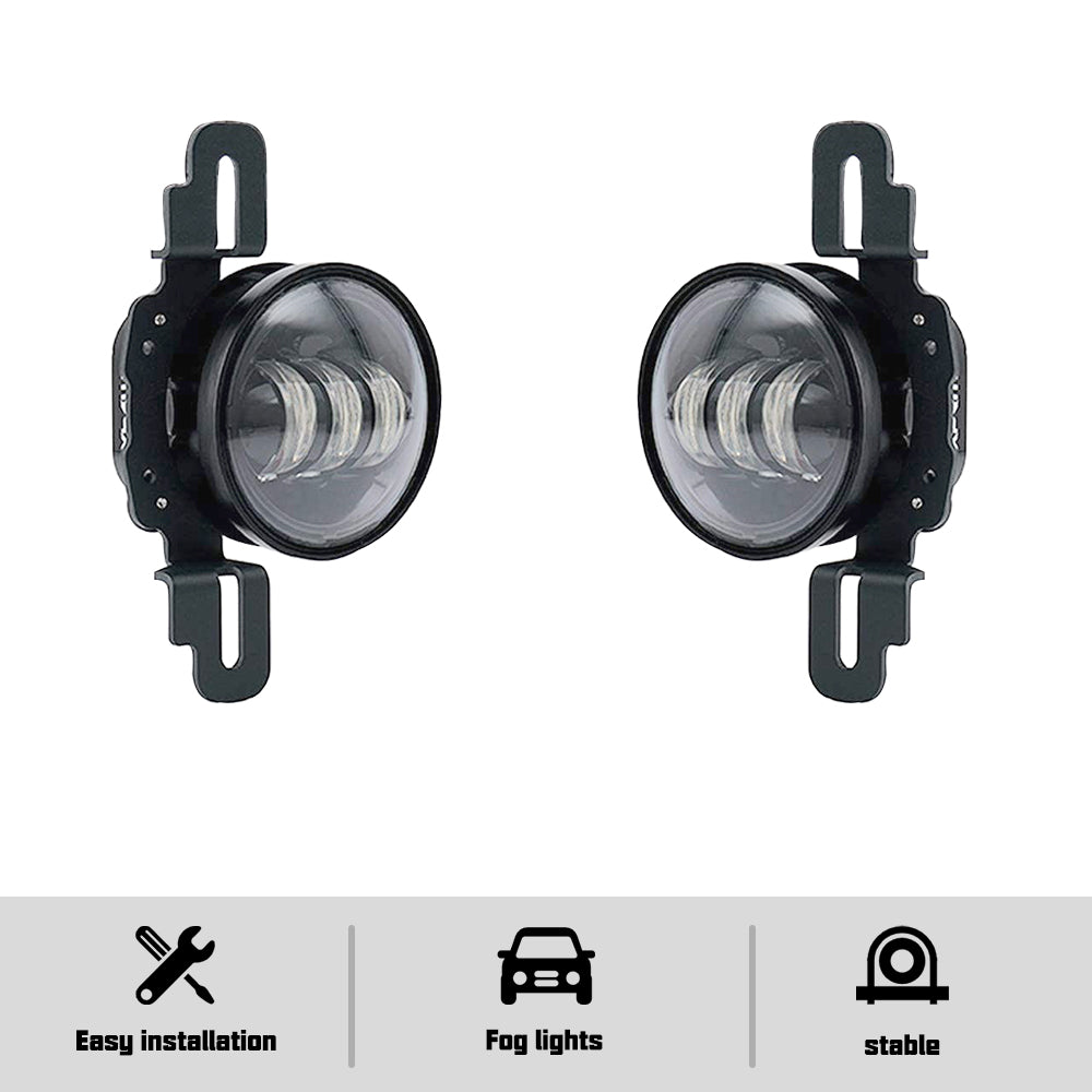 4" LED Fog Light Mounting Brackets for Jeep JK Hard Rock & JT