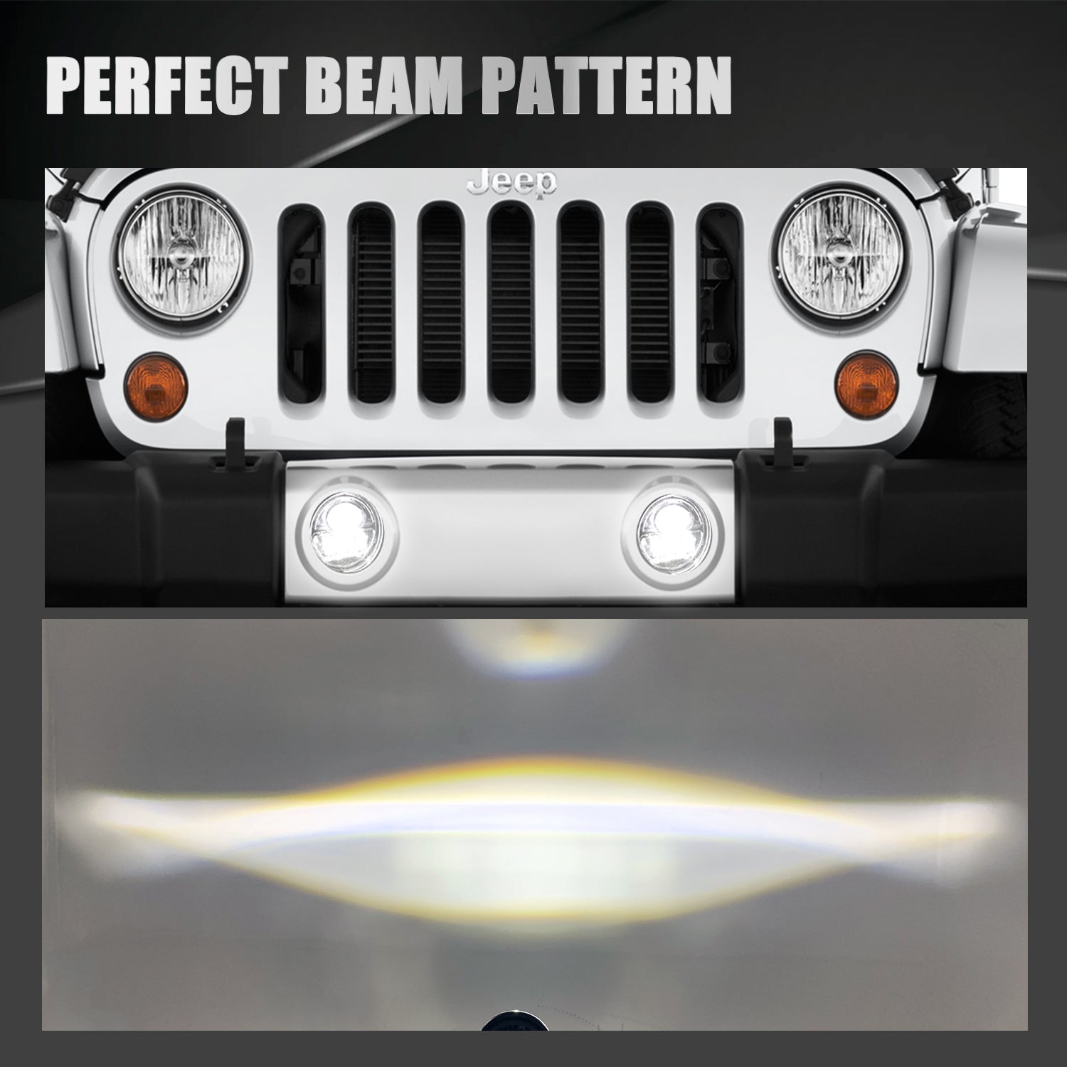 4 inch Blcak/Chrome 3D Lens 45W LED Fog Lights for 2007-2018 Jeep Wrangler JK JKU (2pcs/set)