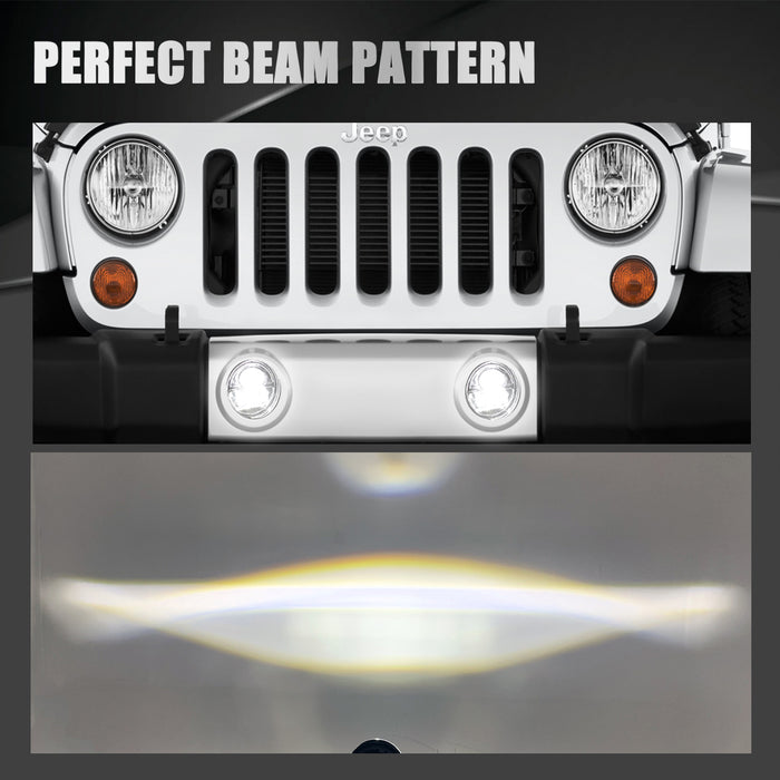 4 inch 5D Lens 60W Blcak/Chrome LED Fog Lights for 1997-2018 Jeep Wrangler TJ LJ JK JKU (2pcs/set)