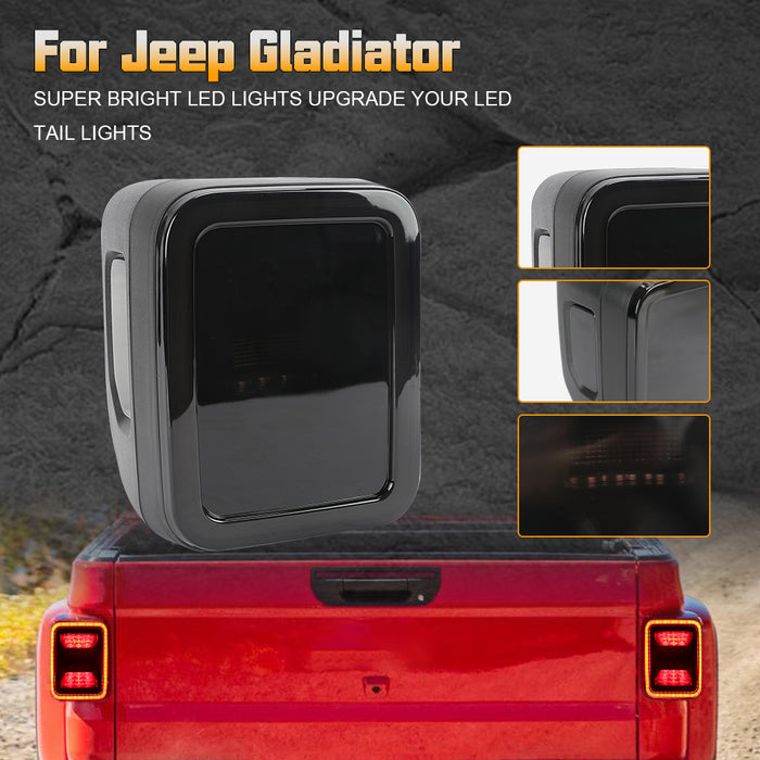 Smoked LED Tail Lights for 2019-2024 Jeep Gladiator JT (Pair)