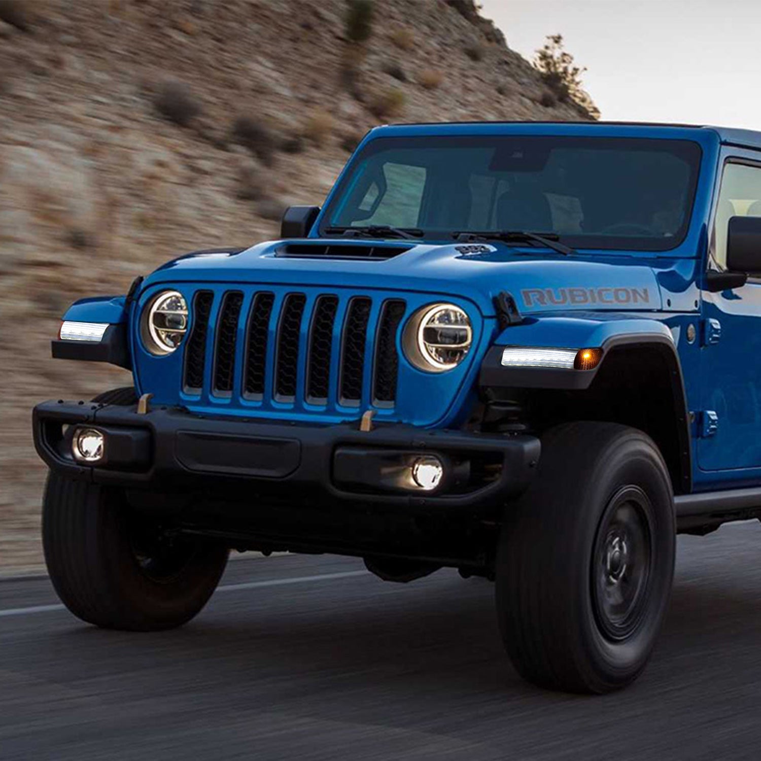 LED Fender Lights and Side Marker Lights (DOT) with Turn Signal Function for 2018-2026 Jeep Wrangler 4xe JL/JLU and Jeep Gladiator