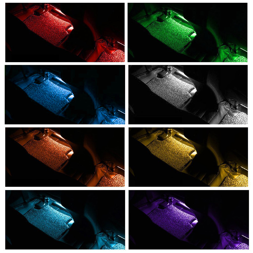 Universal Motorcycle RGB LED Light Kit with Dual Remotes (Advanced Rectangular Controller & 4-Key Keychain)