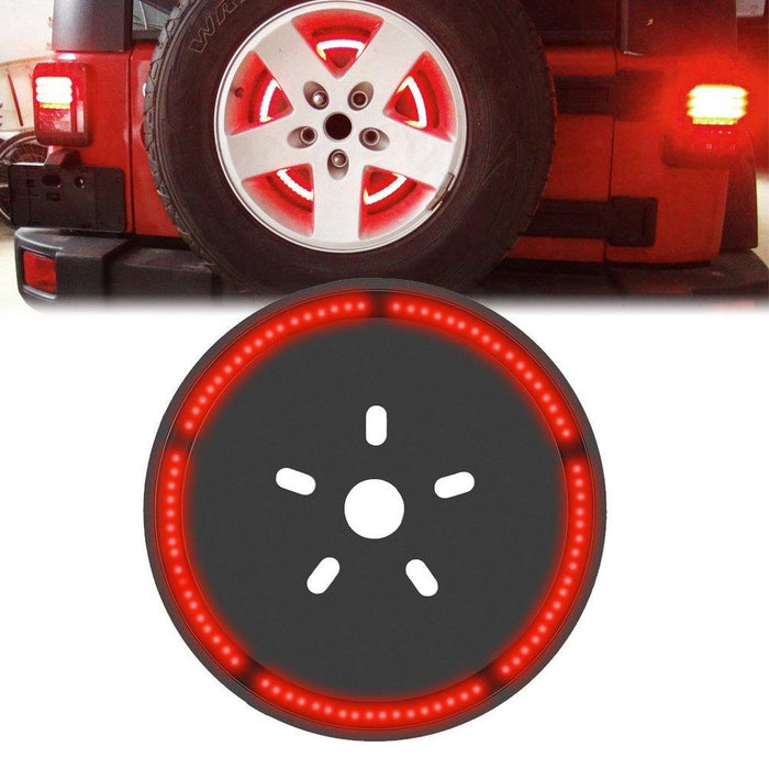 Smoke High Mount Third Brake Light & Spare Tire Light Ring for 2007-2018 Jeep Wrangler JK/JKU
