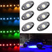 LED Rock Light Kits with 6 pods Lights for Off Road Truck Car ATV SUV - Sunpie