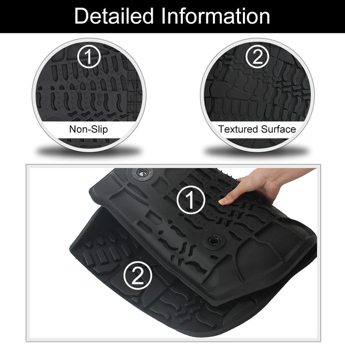 Jeep Wrangler Front and Rear Floor Liners Floor mats JK Unlimited 2014-2018