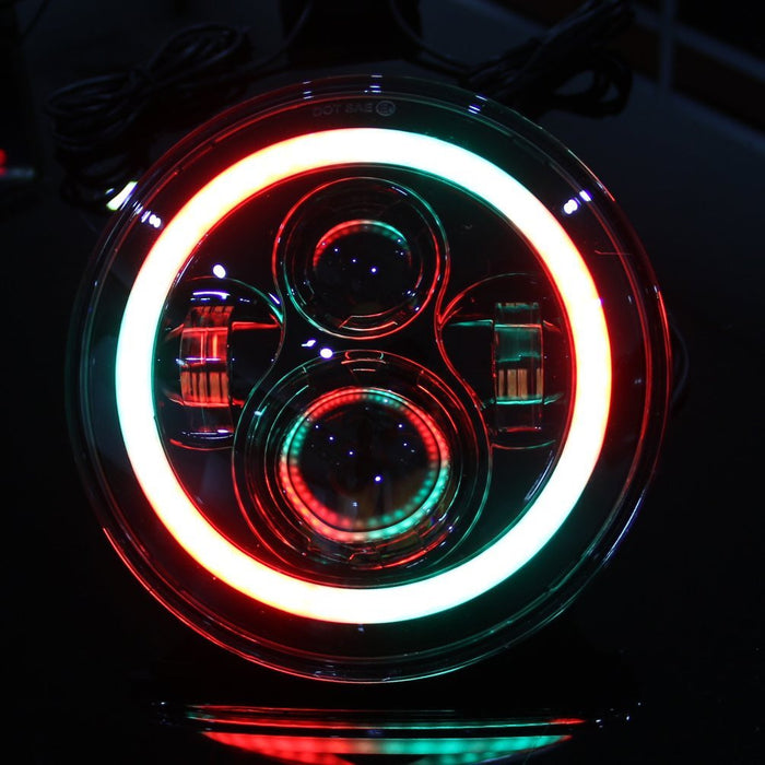 Sunpie 7" multi-color RGB Headlight with running halos - Sunpie