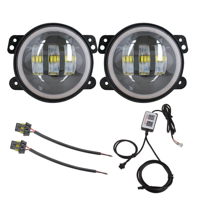 4" CREE LED Fog Lights with RGB Halo Angle Eyes - Sunpie