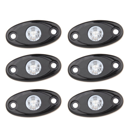 LED Rock Light Kits with 6 pods Lights for Off Road Truck Car ATV SUV - Sunpie